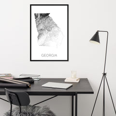 Georgia State Topographic Map Art