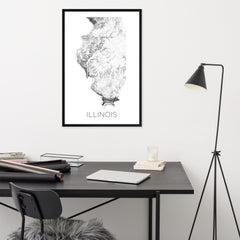 Illinois State Topographic Map Art