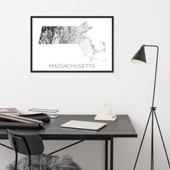 Massachusetts State Topographic Map Art