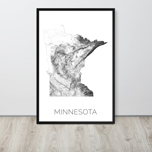 Minnesota State Topographic Map Art