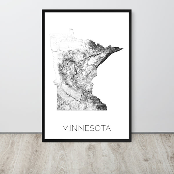 Minnesota State Topographic Map Art