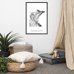 Minnesota State Topographic Map Art