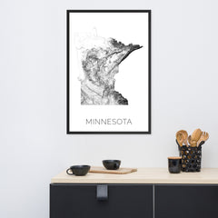 Minnesota State Topographic Map Art