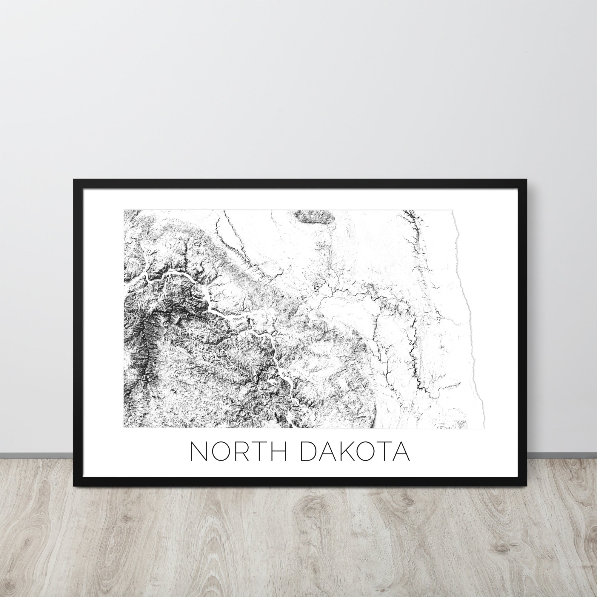 North Dakota State Topographic Map Art