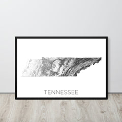 Tennessee State Topographic Map Art