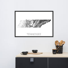 Tennessee State Topographic Map Art