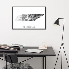 Tennessee State Topographic Map Art