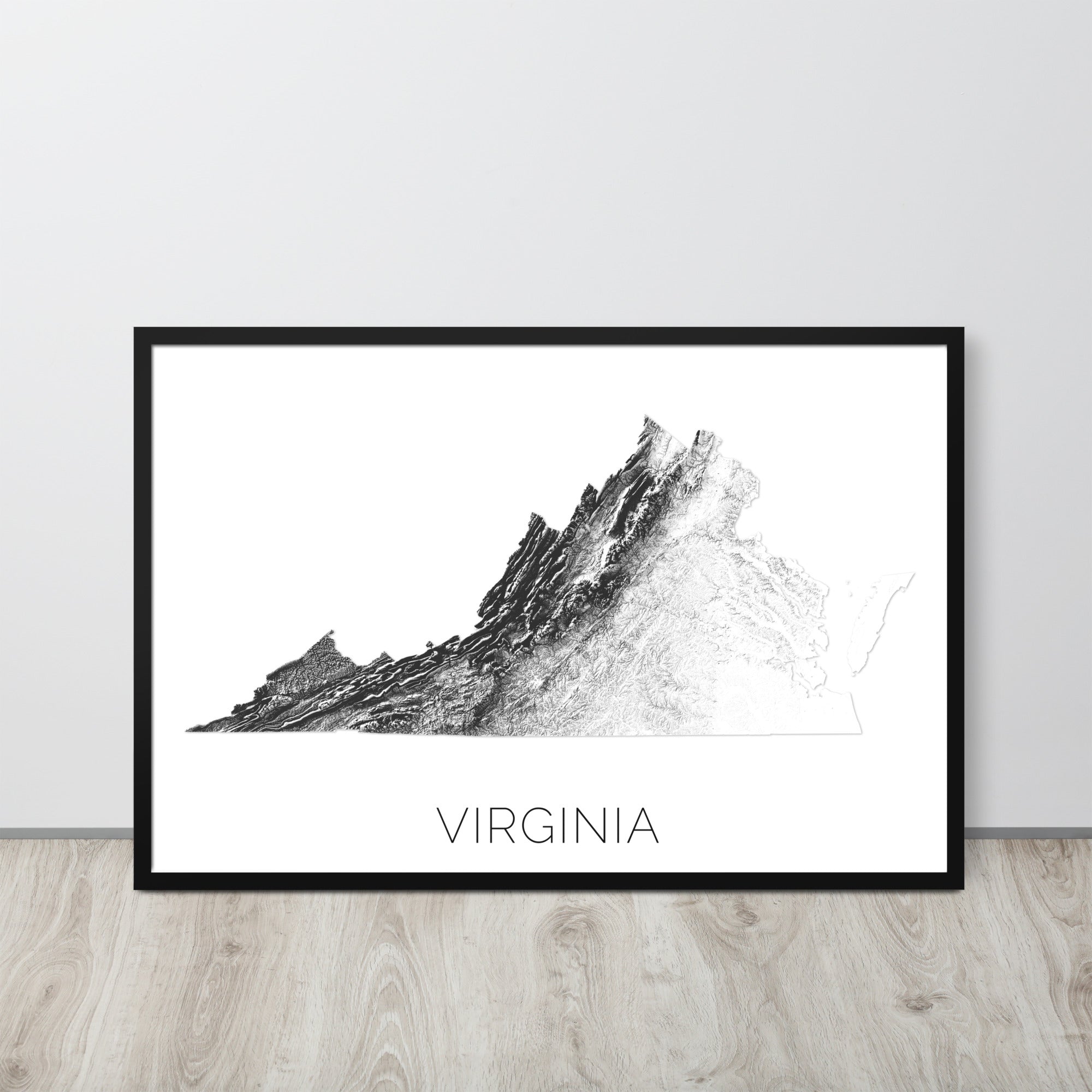 Virginia State Topographic Map Art