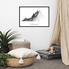 Virginia State Topographic Map Art
