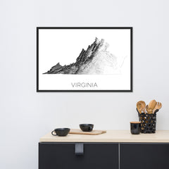 Virginia State Topographic Map Art