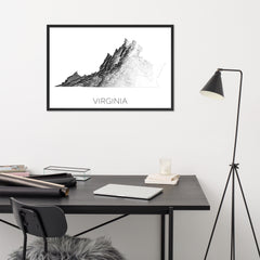 Virginia State Topographic Map Art