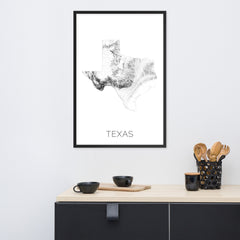 Texas State Topographic Map Art