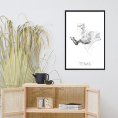 Texas State Topographic Map Art