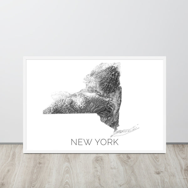 New York State Topographic Map Art