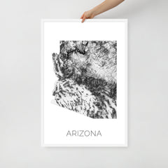 Arizona State Topographic Map Art