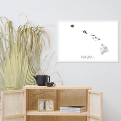 Hawaii State Topographic Map Art