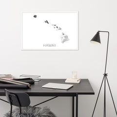 Hawaii State Topographic Map Art