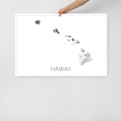 Hawaii State Topographic Map Art