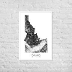 Idaho State Topographic Map Art