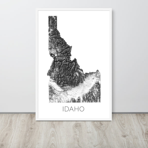 Idaho State Topographic Map Art