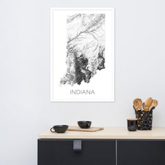 Indiana State Topographic Map Art