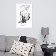 Indiana State Topographic Map Art