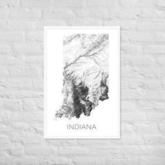 Indiana State Topographic Map Art