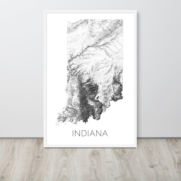 Indiana State Topographic Map Art