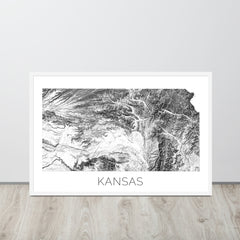 Kansas State Topographic Map Art