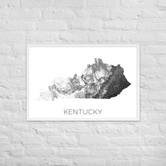 Kentucky State Topographic Map Art