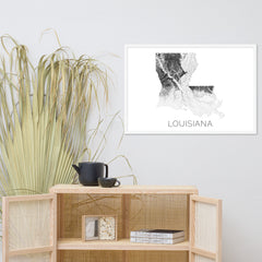 Louisiana State Topographic Map Art
