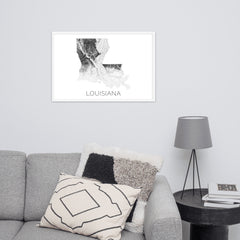 Louisiana State Topographic Map Art