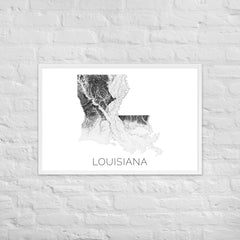 Louisiana State Topographic Map Art