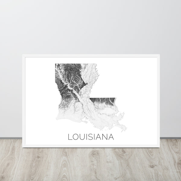 Louisiana State Topographic Map Art