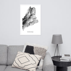 Maine State Topographic Map Art