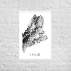 Maine State Topographic Map Art