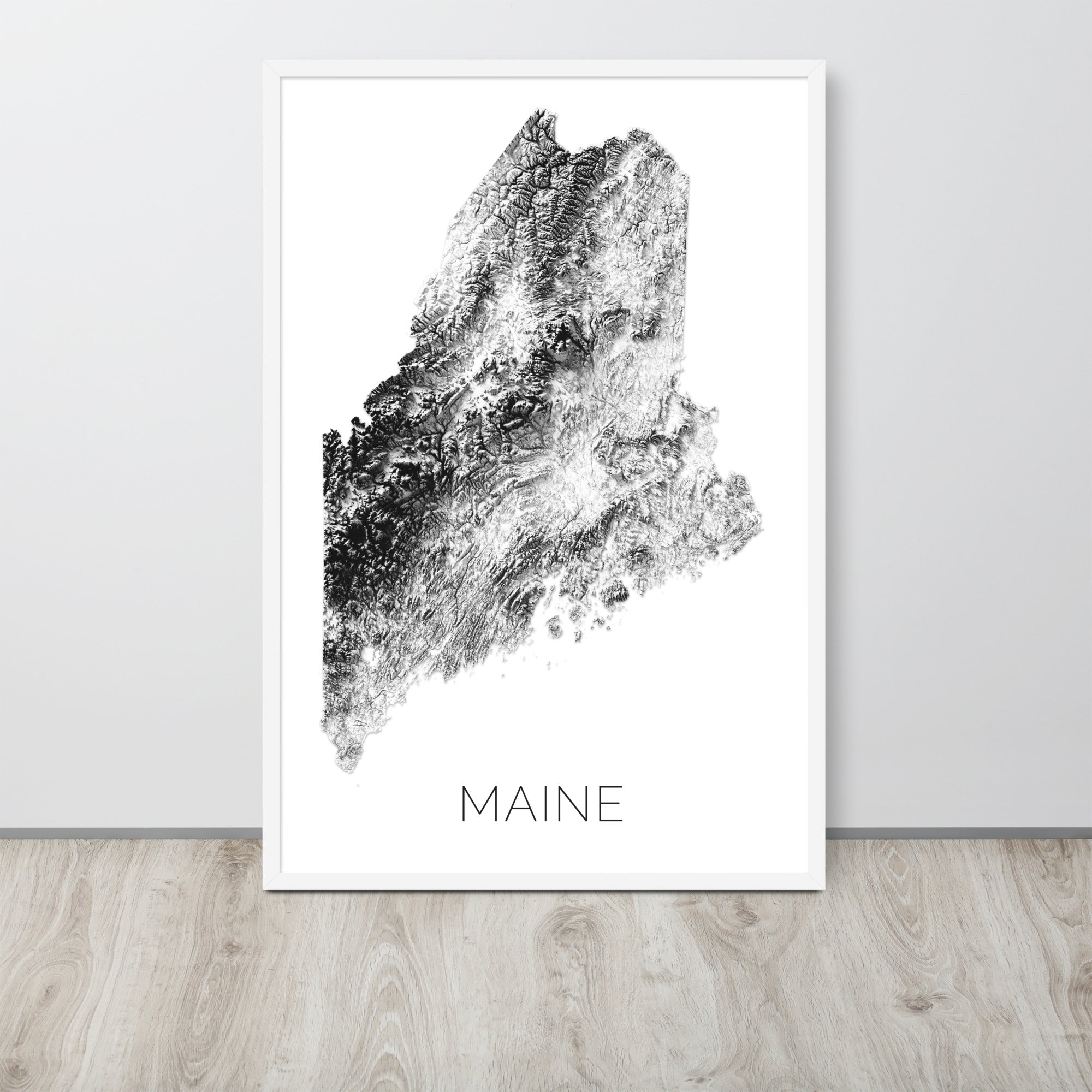 Maine State Topographic Map Art