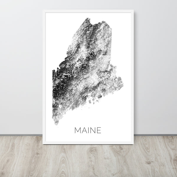 Maine State Topographic Map Art