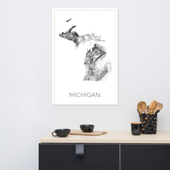 Michigan State Topographic Map Art