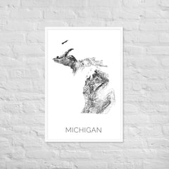 Michigan State Topographic Map Art