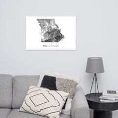Missouri State Topographic Map Art