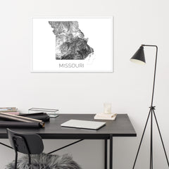 Missouri State Topographic Map Art