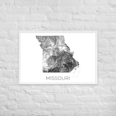 Missouri State Topographic Map Art