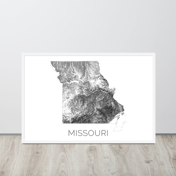 Missouri State Topographic Map Art