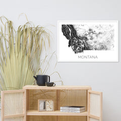Montana State Topographic Map Art