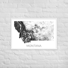 Montana State Topographic Map Art