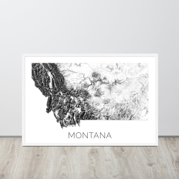 Montana State Topographic Map Art