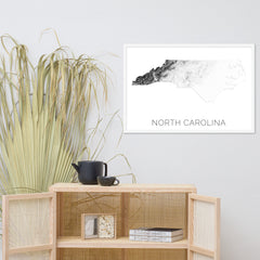 North Carolina State Topographic Map Art