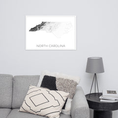 North Carolina State Topographic Map Art