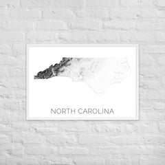 North Carolina State Topographic Map Art
